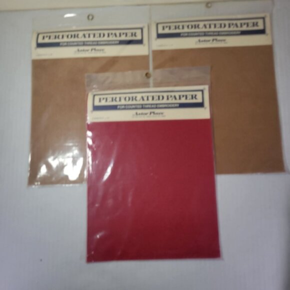 Lot of 3 Astor Place Perforated Paper for Count Thread Embroidery Sheets - Picture 1 of 5